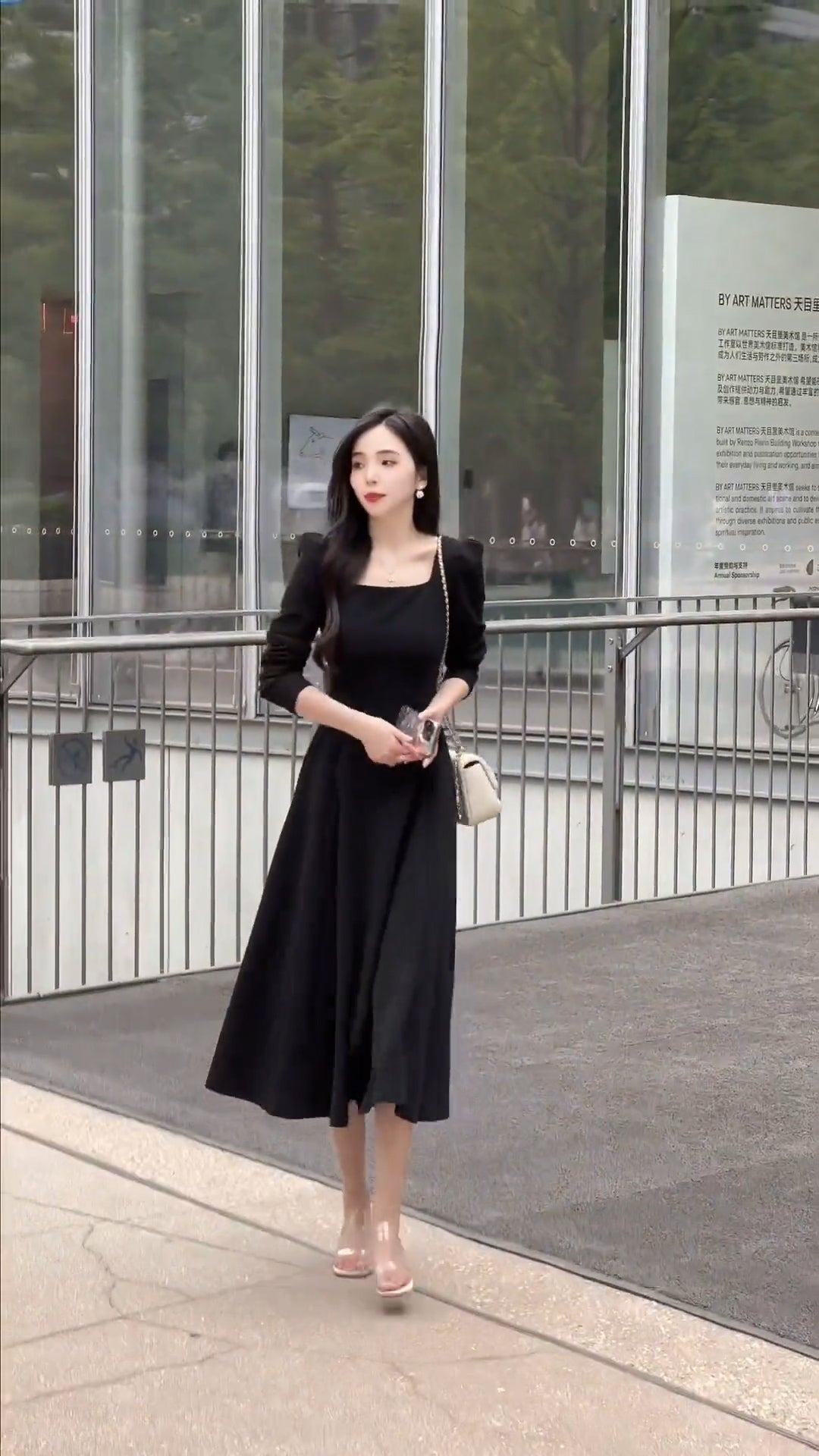 Red Dress Women's Square Neck Mid-Long  Skirt    S3467