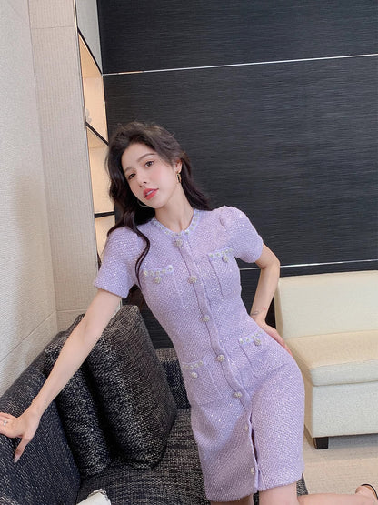 purple skirt dress short skirt women's new clothing     S3460