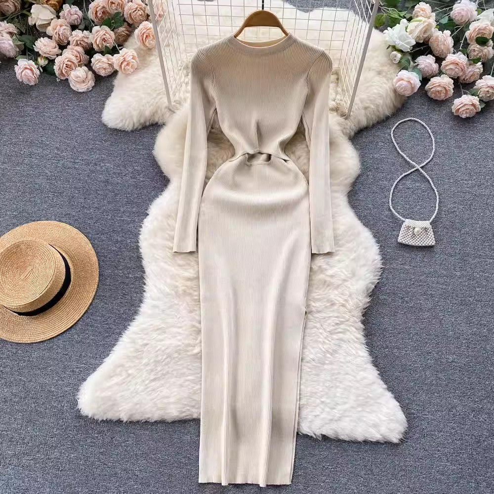 long-sleeved knitted dress       S4514
