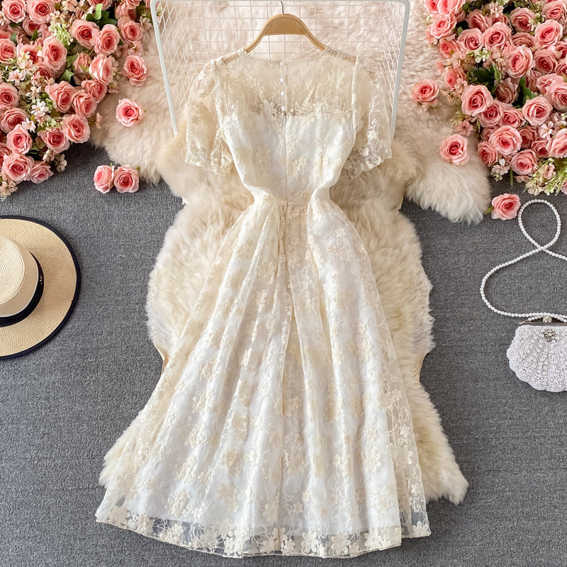 Cute Lace Short A Line Dress Fashion Dress      S4483