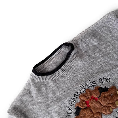 cartoon embroidered jacquard sweater fashion casual knitted top     S4756