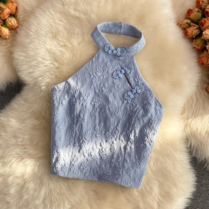 halter neck small vest women's tube top top     S4113