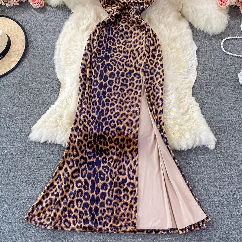 sexy halterneck tube top backless banquet dress slit long skirt    S3931
