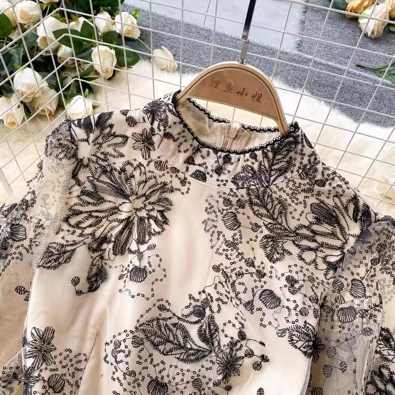 embroidered dress elegant women's dress new   S4495