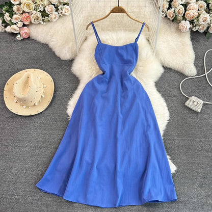 sleeveless mid-length A-line dress     S4036