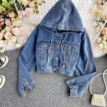 New Denim Jacket Women's Jacket Long Sleeve Top     S4130