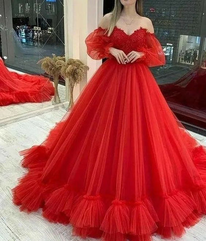 Royal Blue Prom Dresses Ball Gown Off The Shoulder Elegant Prom Gown