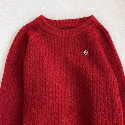 round neck sweater casual solid color sweater top    S4695