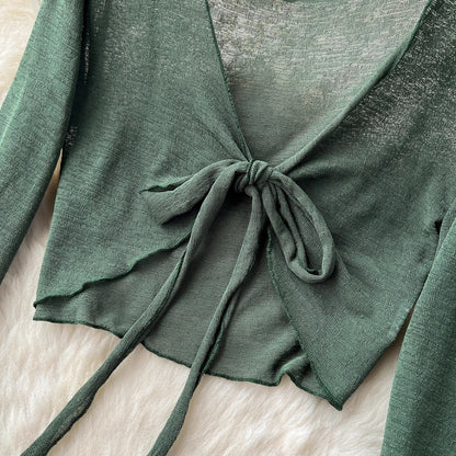 sexy suit for women long-sleeved cardigan jacket + irregular skirt two-piece set   S4592