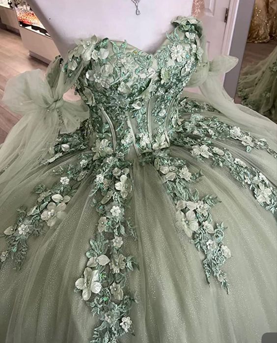 Women s Off Shoulder Quinceanera Dresses Ball Gown with Train Puffy Sweet 15 16 Dresses 3D Flowers Prom Dresses