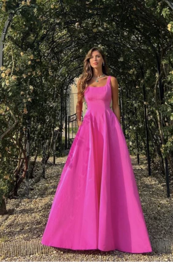 Elegant Hot Pink Long Prom Dresses      S3797