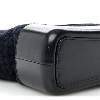 Tweed Calfskin Quilted Medium Gabrielle Hobo Black Blue