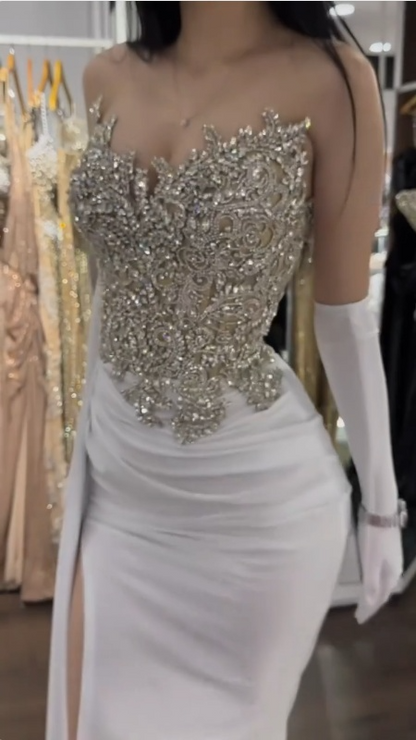 Beaded Long Prom Dress for Women,Elegant Evening Dress      S7245