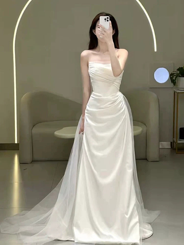 Off Shoulder Long Sleeves Wedding Dresses Long Bridal Gown      S7216