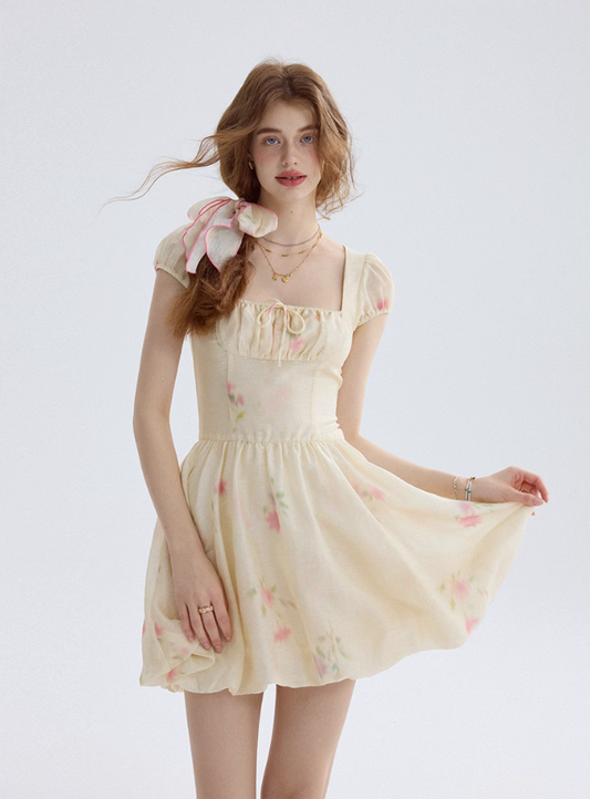 Rose Sparkling Water Floral Dress French Suspender Skirt Short Skirt Women Summer R3449