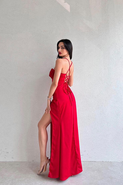 Sheath/Column Sweetheart Ruched Satin Long Prom Evening Dress Y5713