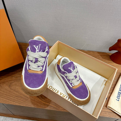 LV 2026 Tilted Sneaker Purple Suede Leather 594934