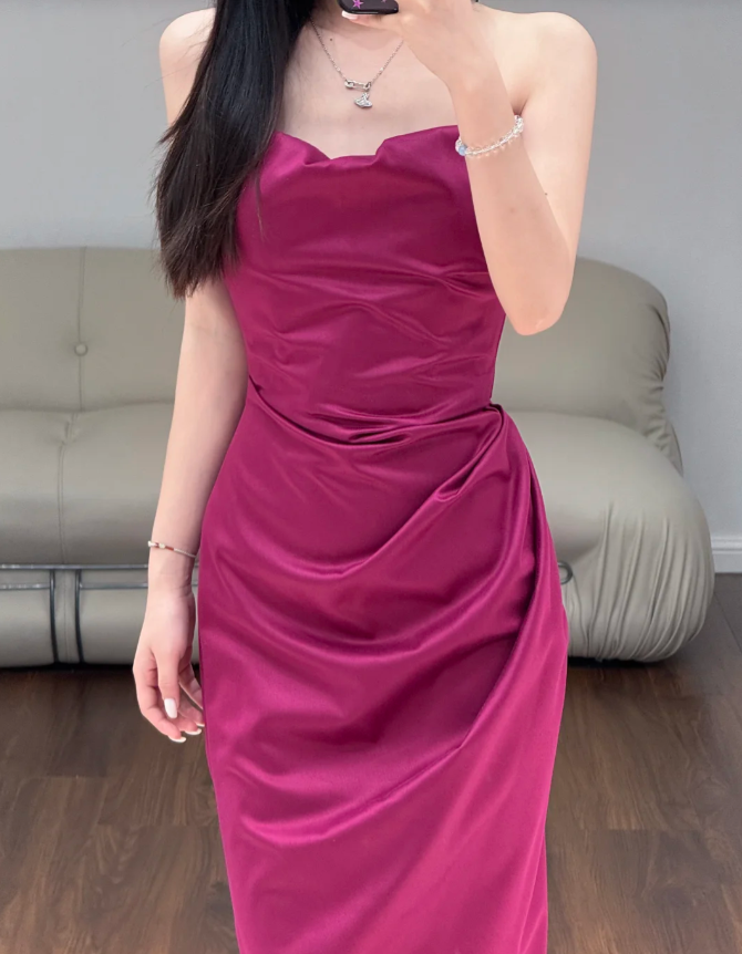 Fuchsia Prom Party Dress Birthday Dress Evening Dress  fg8623