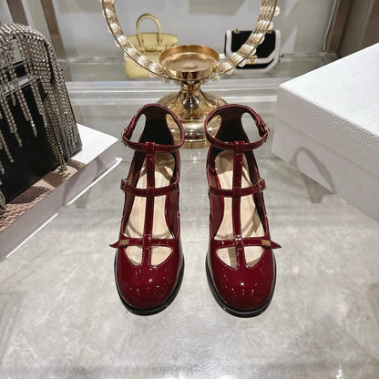 CD 26 Heel Mary Jane 40 Dark Red Patent Leather 592223