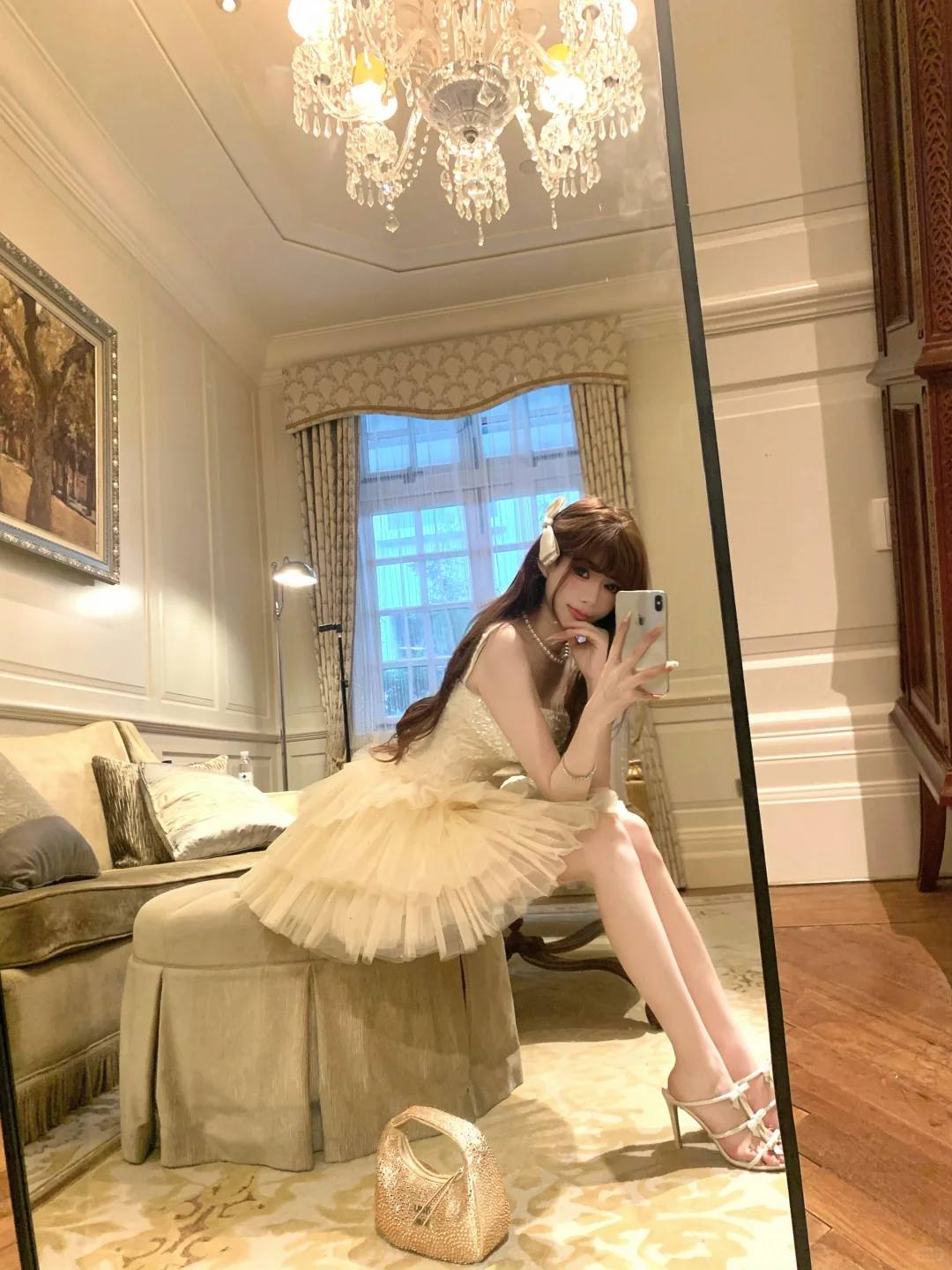 Apricot Strapless Sexy Waisted Puffy Tulle Short Skirt Homecoming Dress R4230