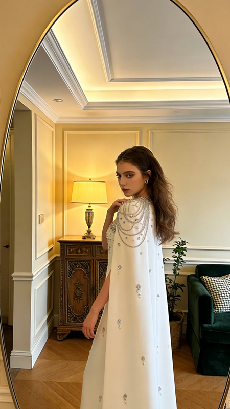 White halter-neck fitted long elegant ball gown/bridal dress R8584
