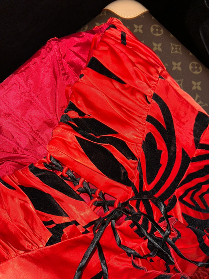 Red strapless, fitted waist, sexy and charming long ball gown R6931
