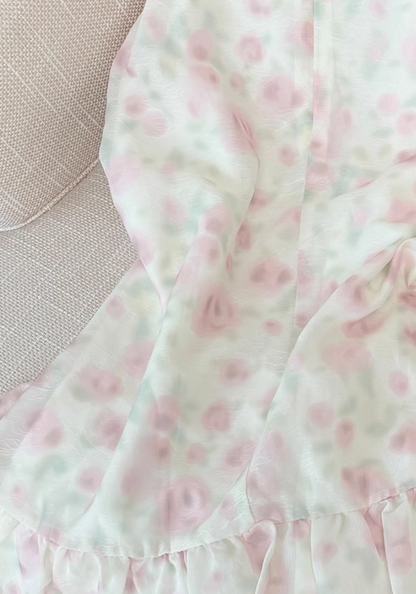 French tea break floral sleeveless halter dress new style gentle style first love sweet short skirt R4038