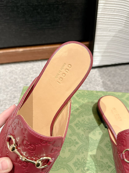 Horsebit Mule Red GG Leather