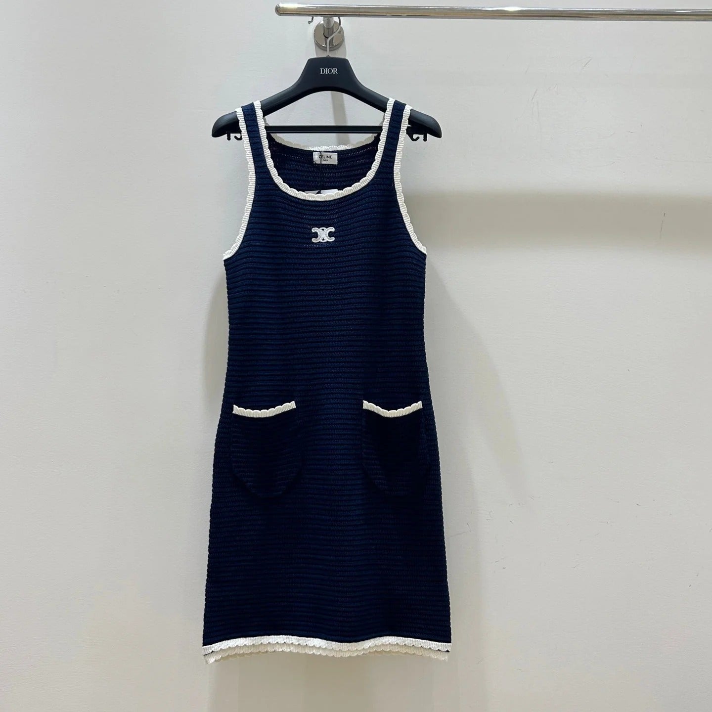 CELINE 25S LACE SPAGHETTI STRAP DRESS 0054