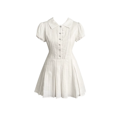 Waist slimming dress A-line skirt short-sleeved shirt skirt commuter college style hot girl tea break skirt R0100
