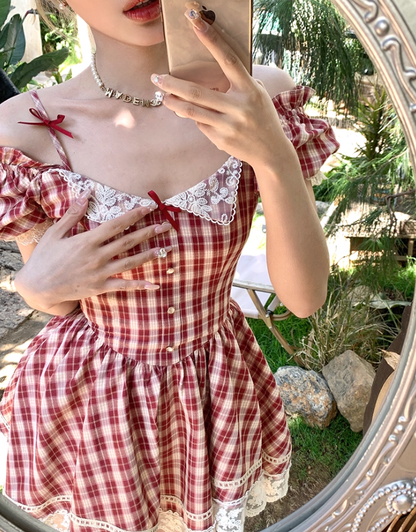 French Bow Lace Beach Resort Dress R4986