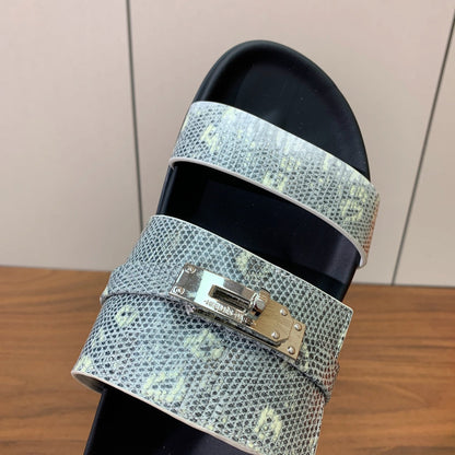 HM Jackson Sandal Gray Marble Cowhide 294064