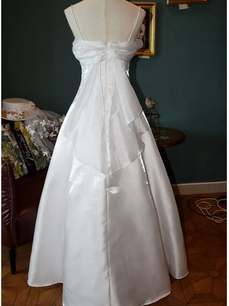 Lilac Spaghetti Straps A-Line Long Party Dress Vintage Evening Gown MD7568