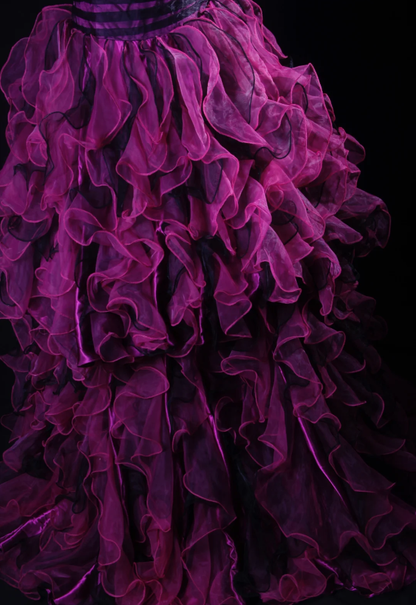 Chic Strapless Hot Pink Ruffle Multi-Layered Princess Party Dress Two-way Prom Dress D2236