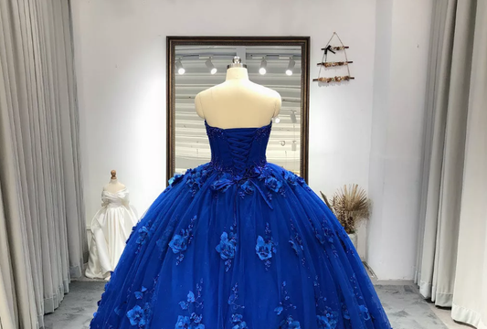 Royal Blue Quinceanera Dress Ball Gown  With Appliques Sweet 16 Dress c2561