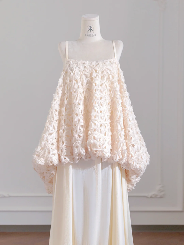 Light pink camisole loose top and long vertical skirt set, a ball gown/bridal dress R8253