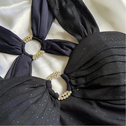 Vintage Straps Prom Dress Chiffon Long Evening Dress MD7412