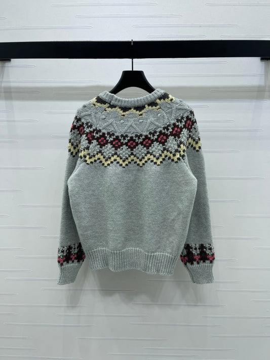 Chanel 2025 Sweater Gray Mix Colors Wool Nylon 319617