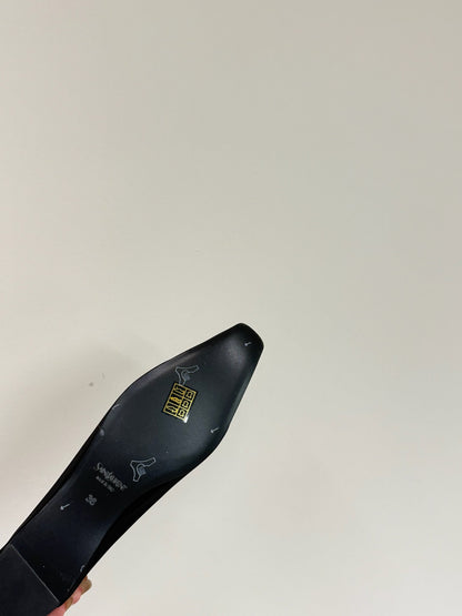 POPPY BALLET FLATS IN BLACK SILK