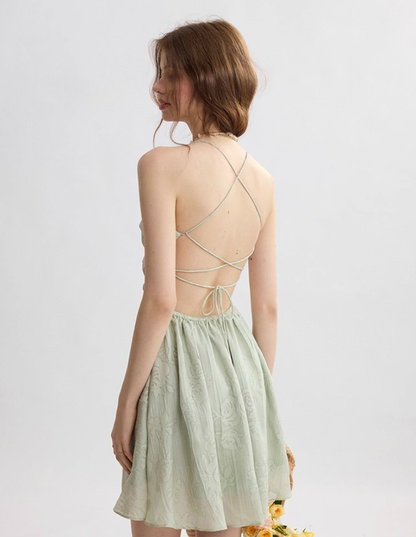 French floral suspender skirt holiday dress petite short skirt high-grade tulle skirt female summer R3487