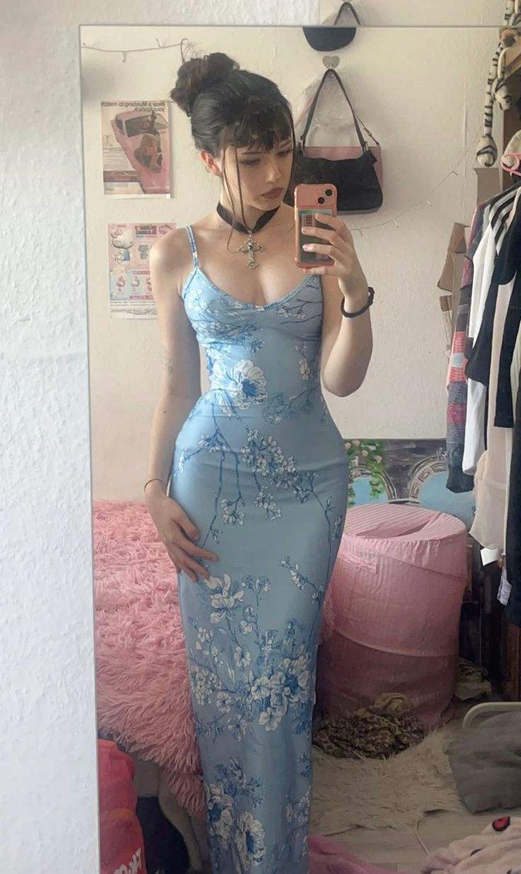 Mermaid Spaghatti Straps Light Blue Long Prom Dress Evening Party Dress fg8208