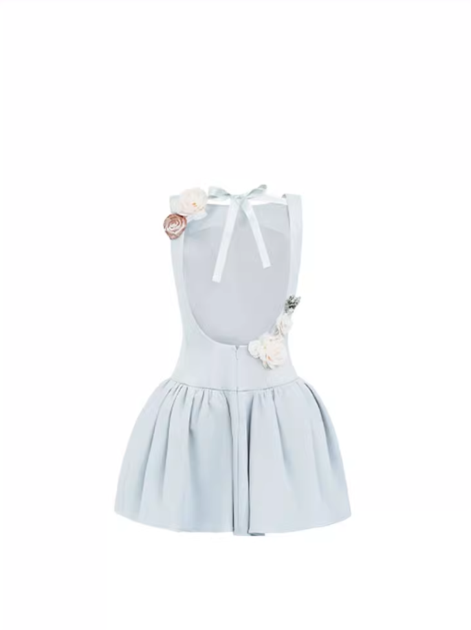 French style beautiful design backless flower tutu skirt short skirt 2025 new R3382