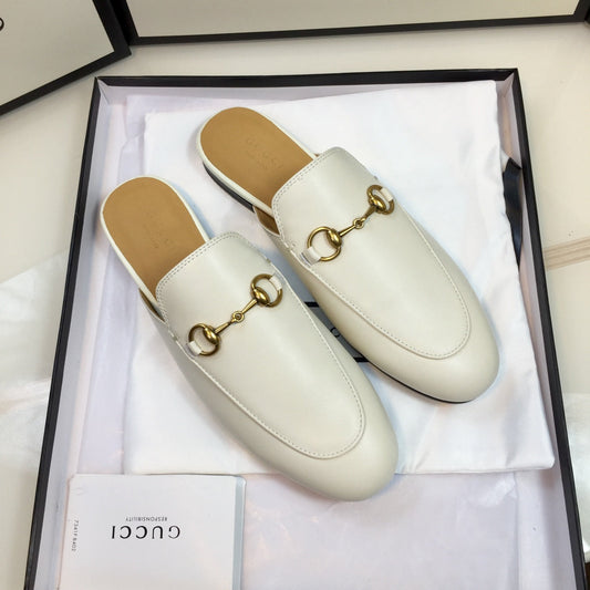 GG SLIPPER PRINCETOWN WHITE CALFSKIN