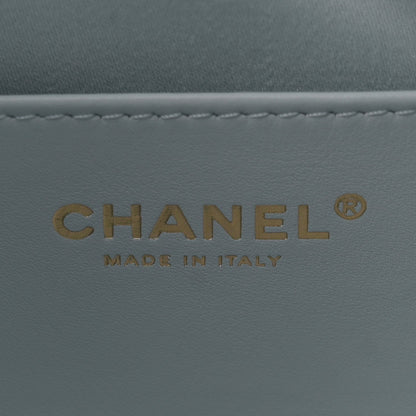 Caviar Quilted Small Chanel 25 Handbag Light Blue