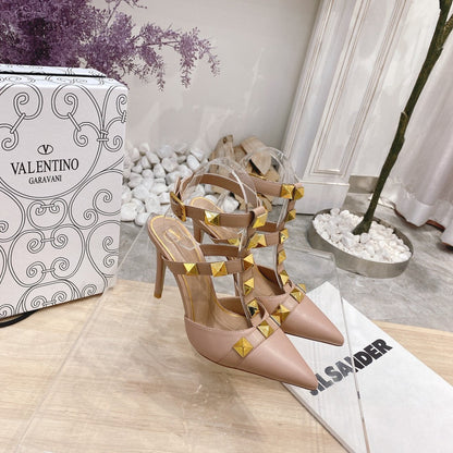 Valentino Rockstud Caged Pump 95mm Sheepskin 239531