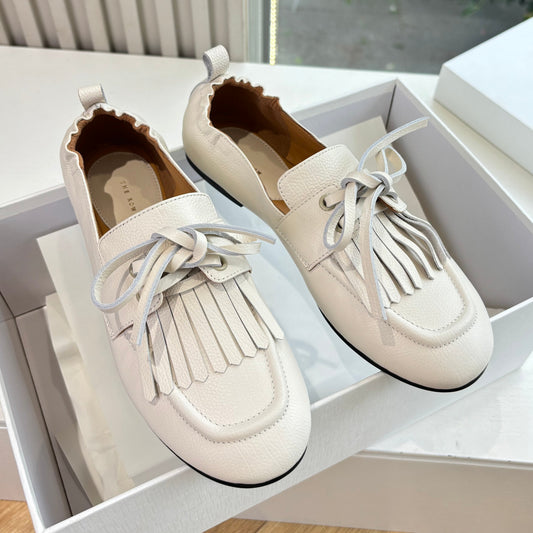 The Row 2025 Mary Jane Loafer White Cowhide 549359