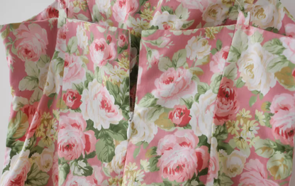 French retro pink floral chest cushion sexy slimming waist cinching suspender skirt new style R2875