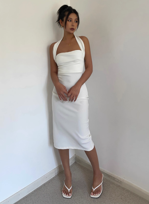 Pure desire French style beautiful halter neck dress female royal sister style temperament sling hip skirt R3043