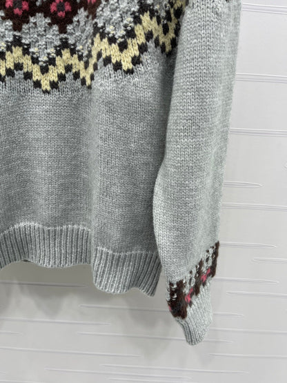 Chanel 2025 Sweater Gray Mix Colors Wool Nylon 319617