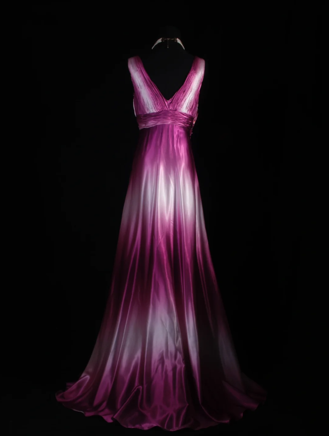 Charming Rose Red Gradient Mermaid Long Party Dress Formal 20th Birthday Dress With Beaded Floral D2231